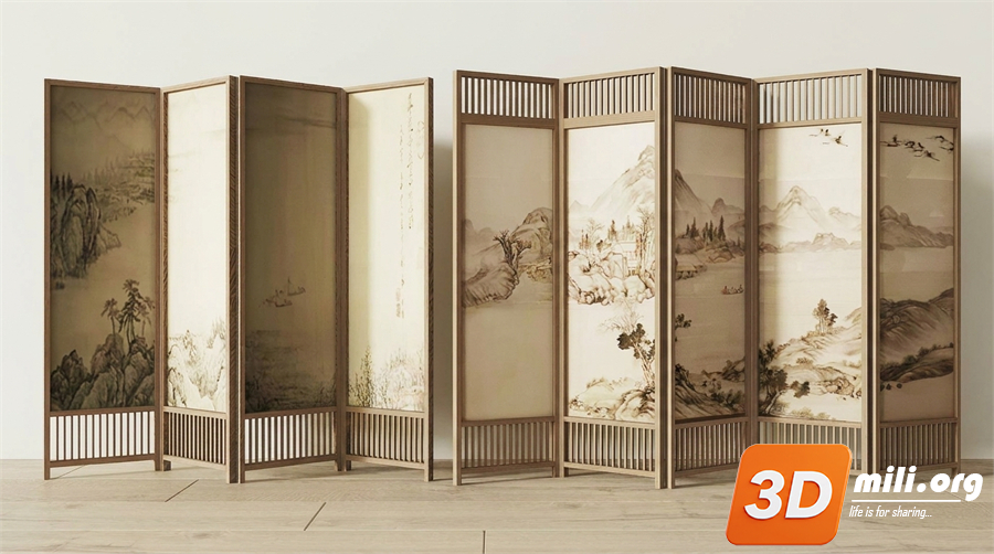 Folding screen Skp Files 